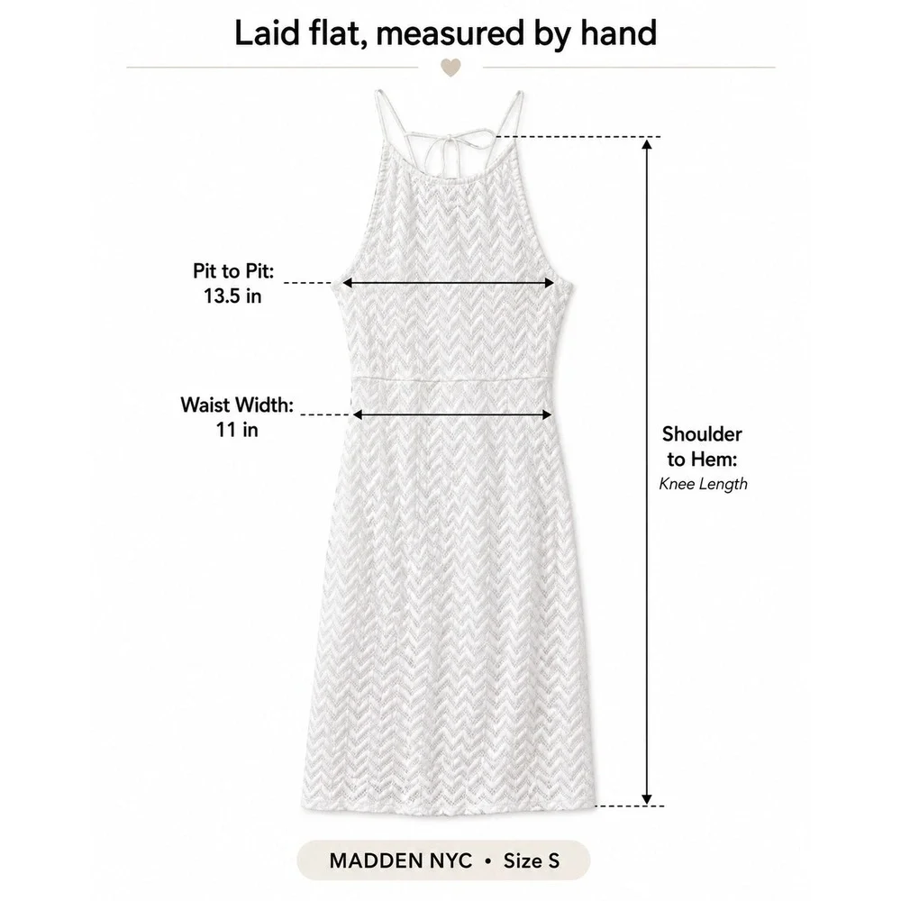 Madden NYC Lace Dress Women Small White Excellent Chevron Halter Wrap Skirt